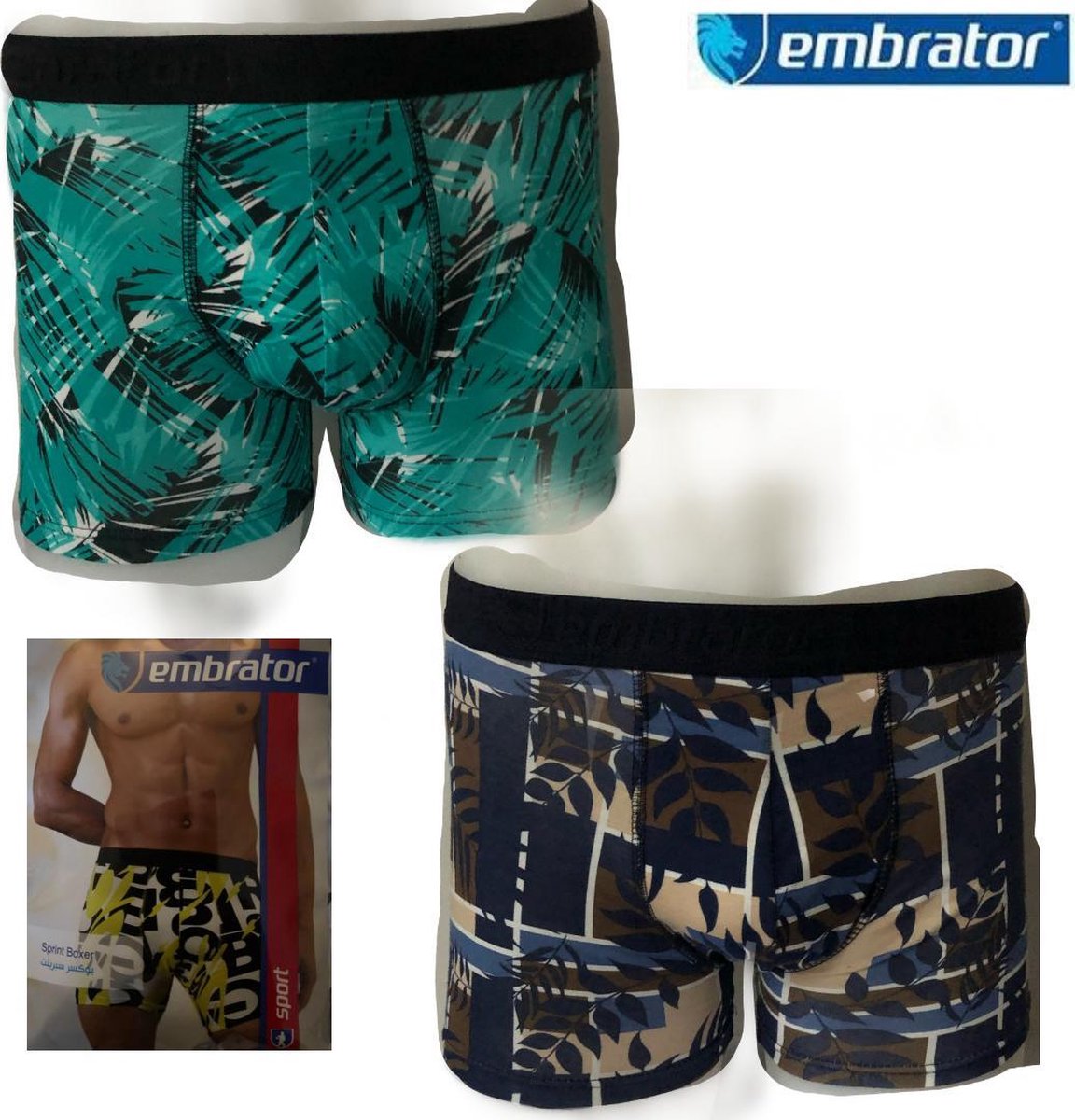 Embrator 2-pack Boxer kleuren mix leaves maat XXL