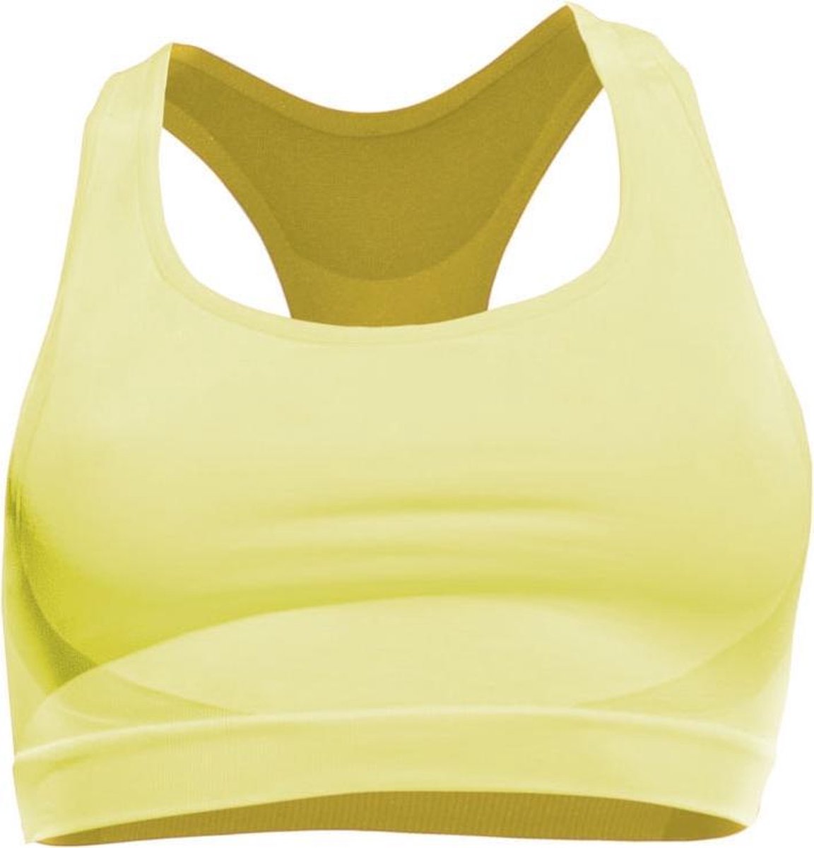 Iron-ic Sportbeha Dames Polyamide/ Elastaan Geel Maat L/xl