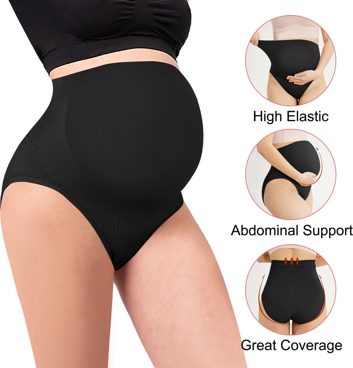 Vrouwen over de bult zwangerschapsondergoed- maat L - 2stuks /Pack Mama naadloze hoge taille zwang-Women's Over the Bump Maternity Underwear Size L - 2 pieces /pack-Mama Seamless High Waist Maternity Pregnancy Pantieserschap- zwangerschap slipje