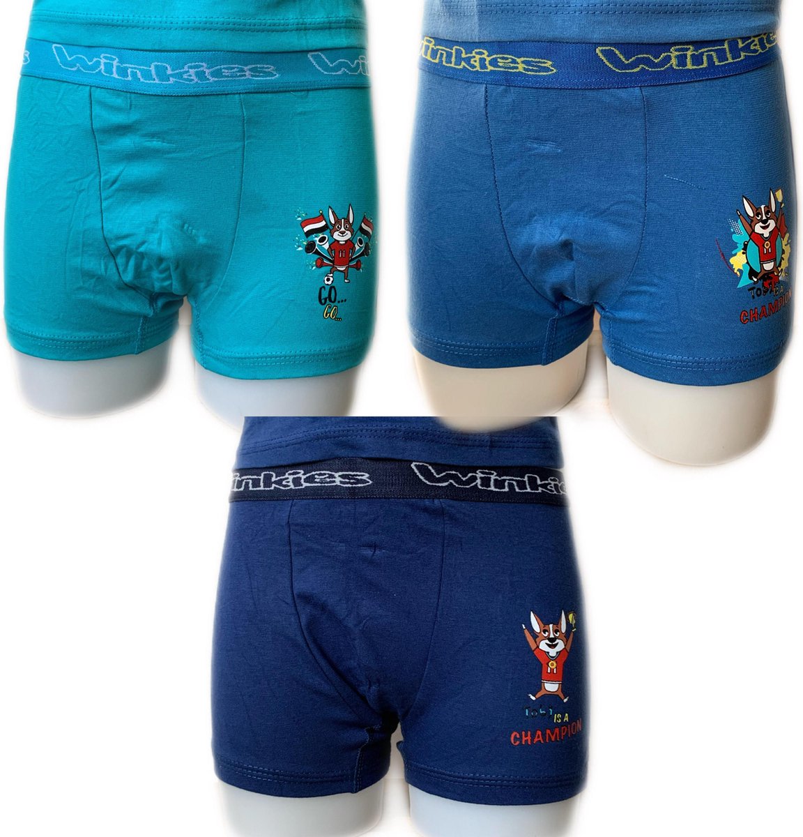 Embrator 3-pack jongens Boxershorts Champion GoGo blauw 128/134