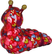 Pomme Pidou Rups Gigi Spaarpot - Rood met hartjes