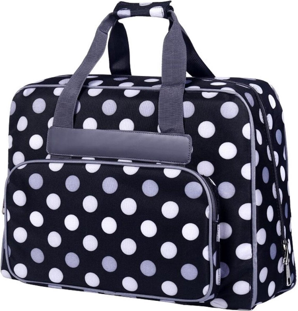 Naaimachine tas zwart-grijs polkadots