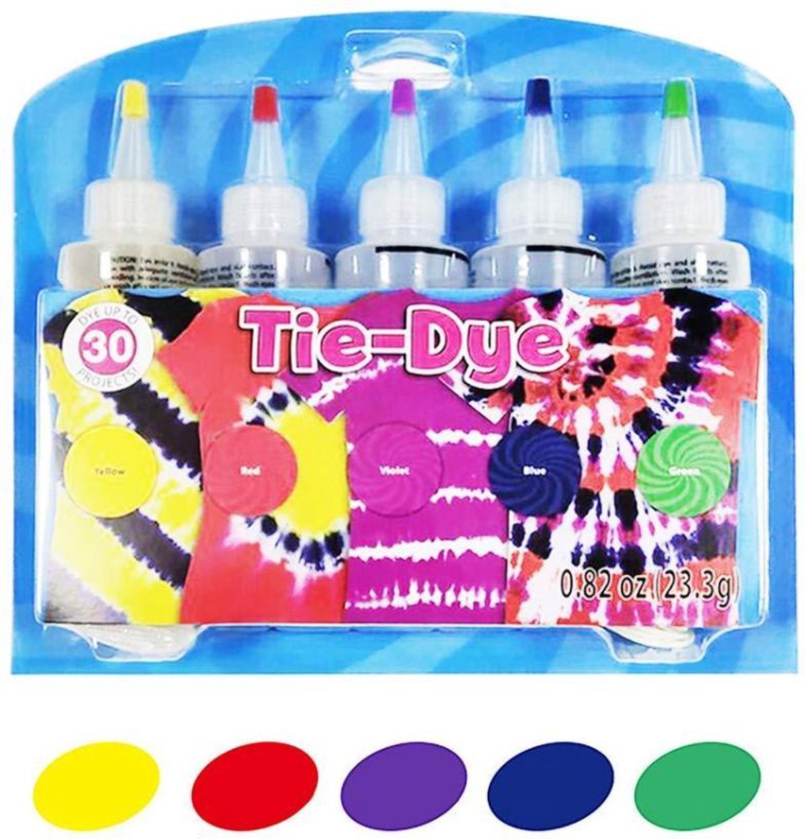 Tie Dye kit - Complete tie dye starterset met 5 kleuren - Geel