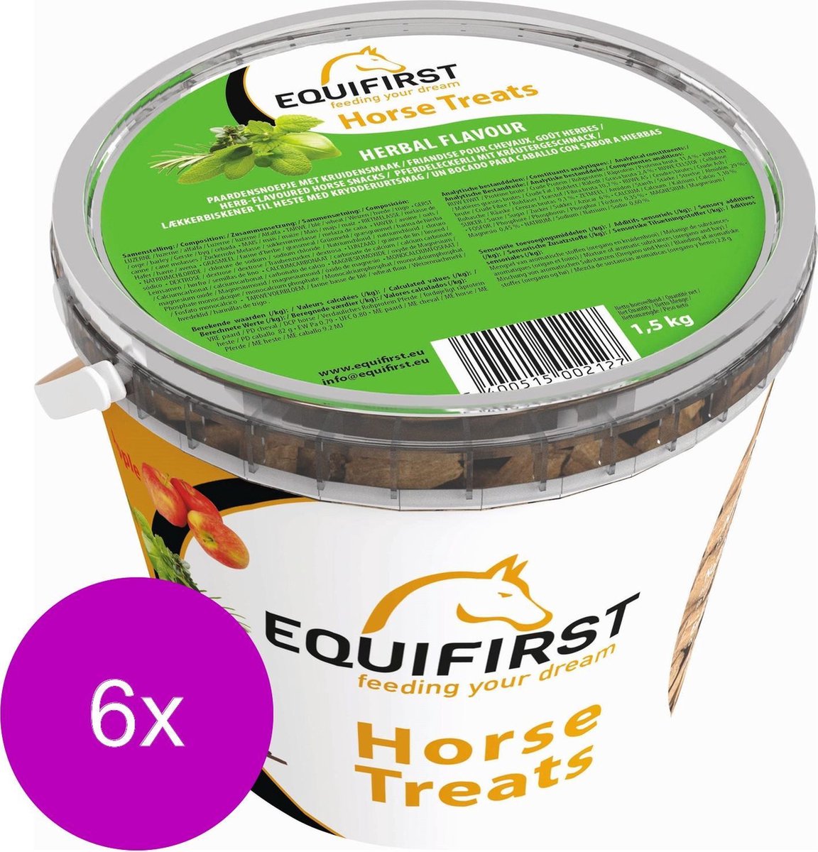 Equifirst Horse Treats Herbal - Paardensnack - 6 x 1.5 kg