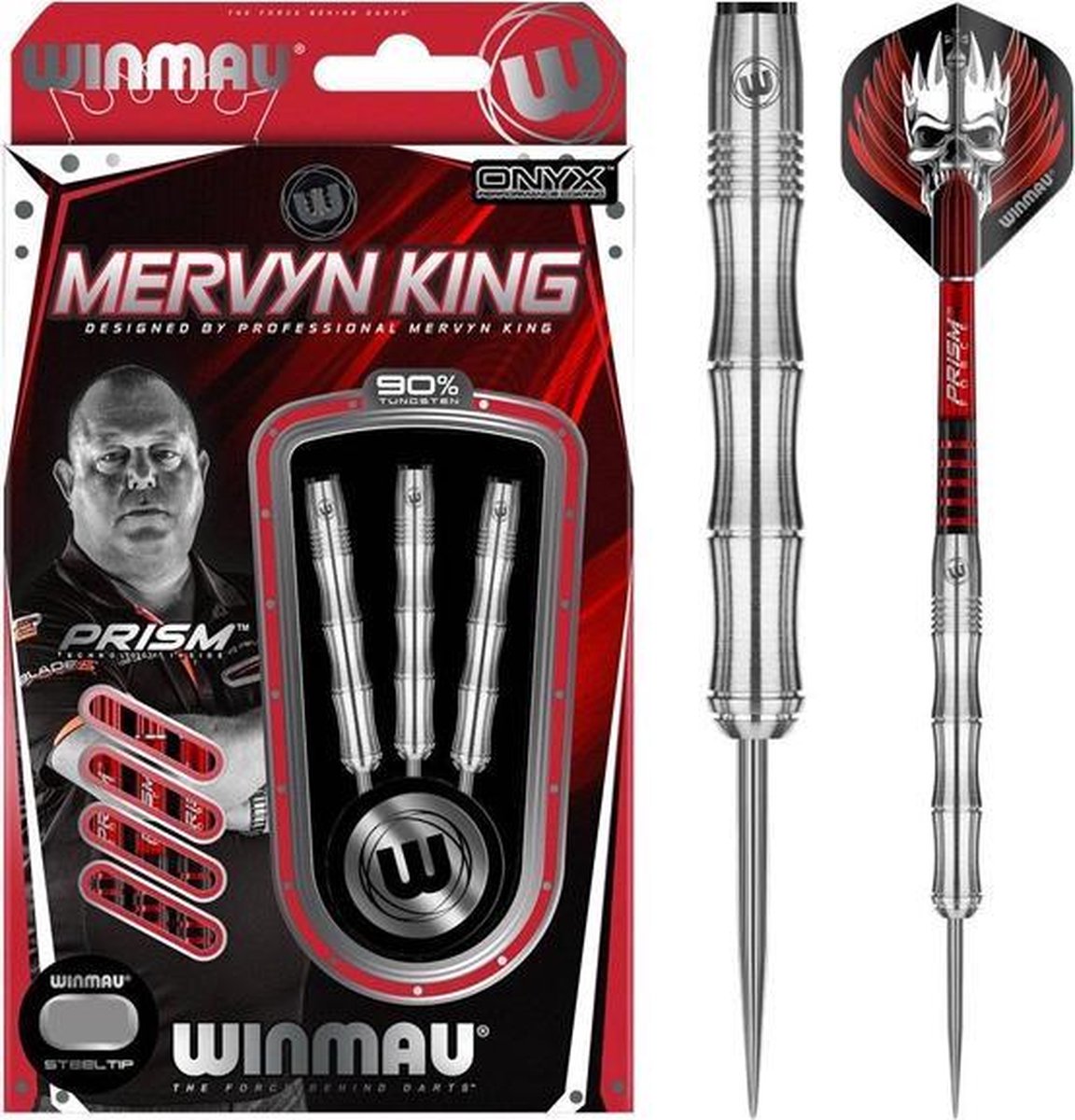 Winmau 90% Tungsten Steeltip dartpijlen - Mervyn King - 22 Gram