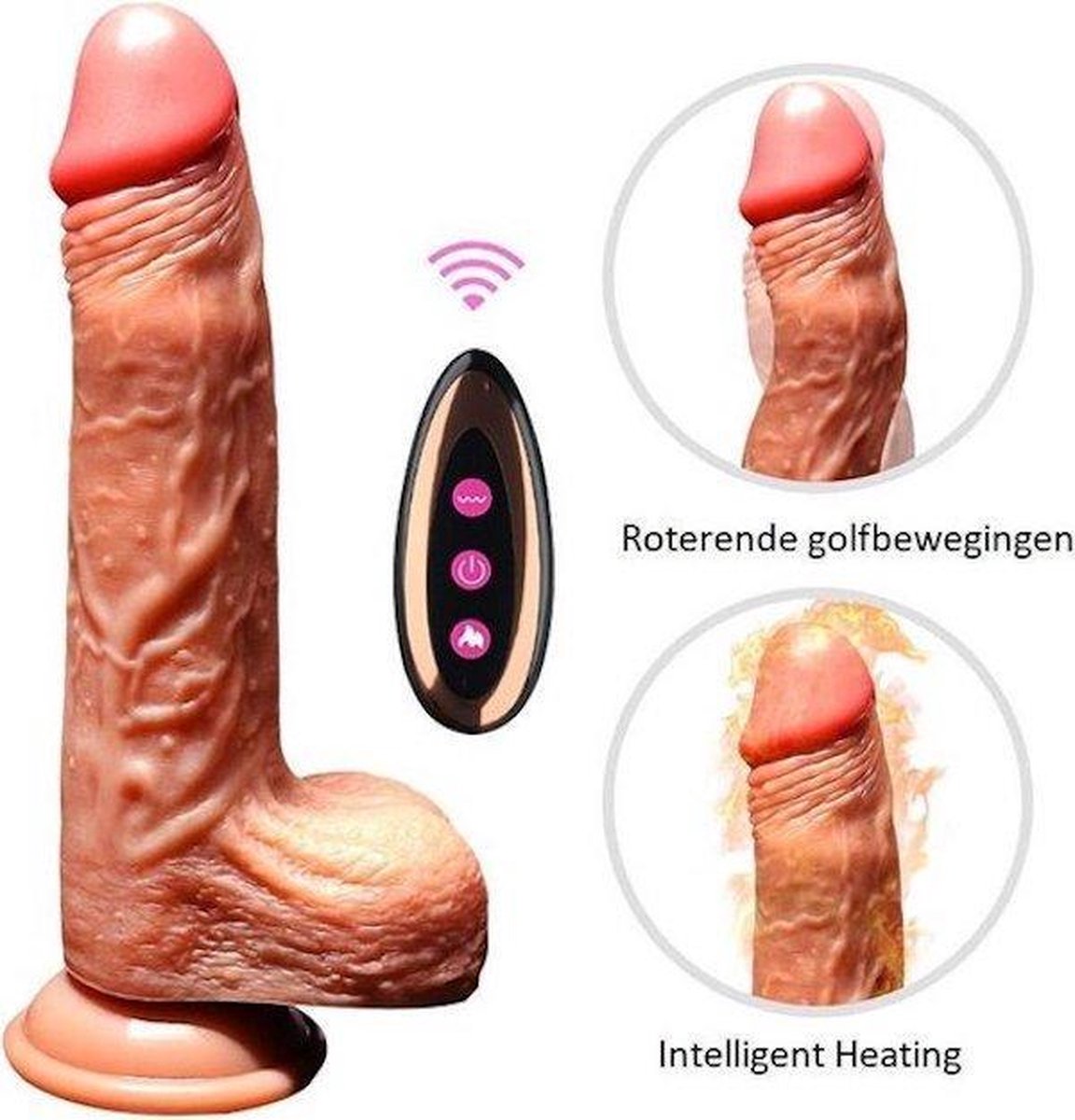 HomeTravelers Dildo - Sex toys - Bewegende - Verwarmende – Vibrator
