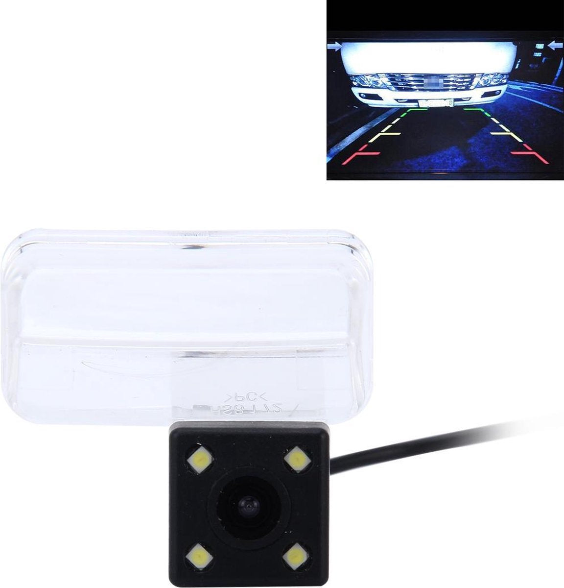 656x492 effectieve pixel NTSC 60Hz CMOS II waterdichte auto achteruitrijcamera achteruitrijcamera met 4 LED-lampen