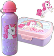 Broodtrommel + drinkfles Unicorn | Lunchbox Eenhoorn kinderen LS03