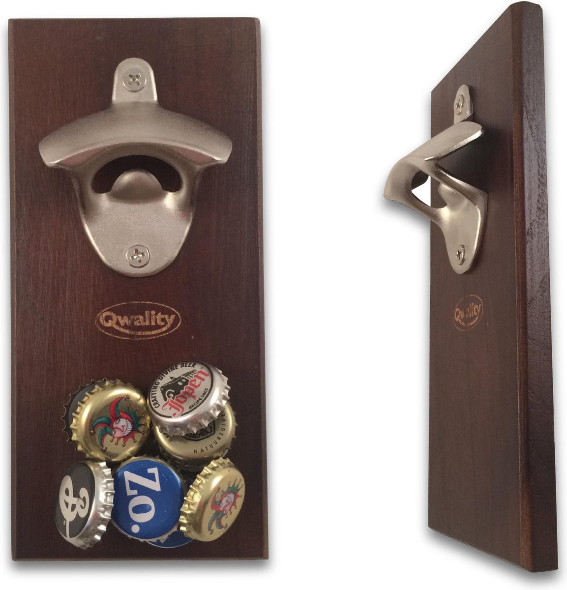 Magnetische Bieropener Muur - Luxe Flesopener – Cadeau Voor Hem Haar Man Vrouw – Hout - Qwality