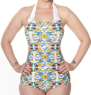 Banned Badpak -L- Shoreline Bloemen Multicolours