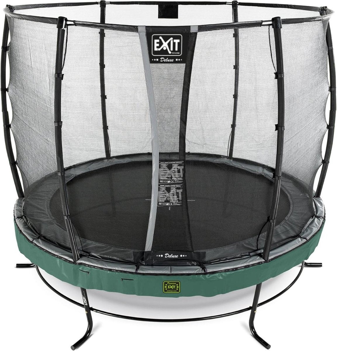 Trampoline EXIT Elegant Premium - ø305cm met Deluxe veiligheidsnet - groen