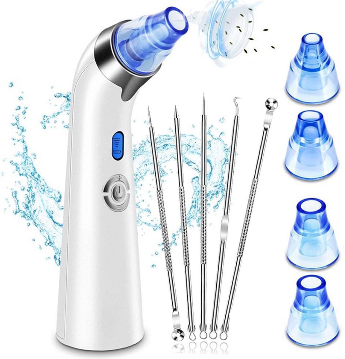 Skince Professionele Blackhead Remover met 5 Zuigkracht niveaus - Elektrische mee eter verwijderaar - Gezichtsreiniger met 4 opzetstukken - Inclusief mee eters verwijderen tools