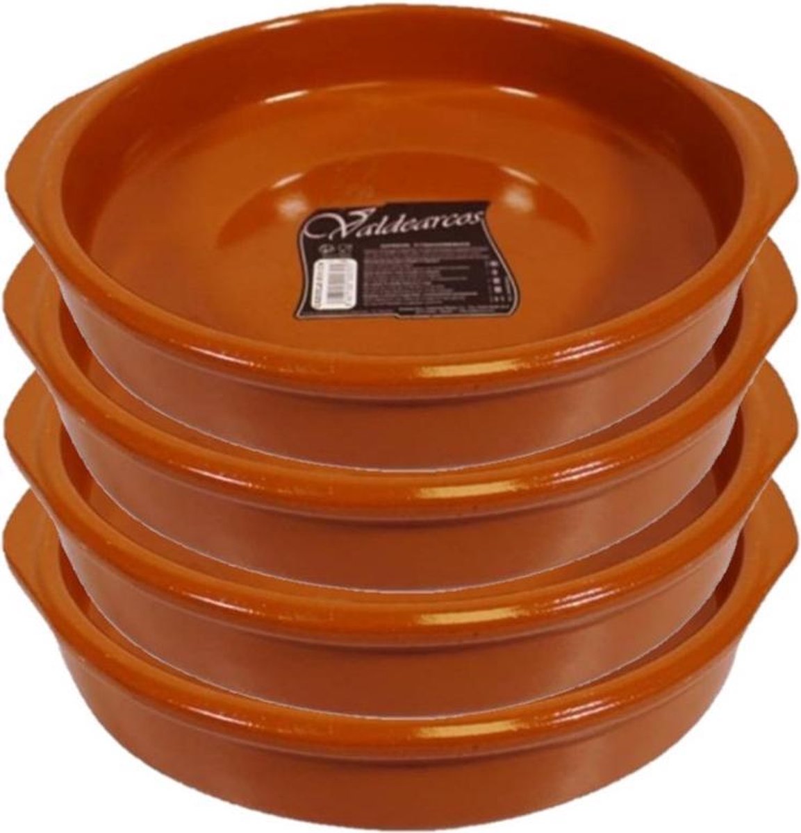 Set van 8x stuks tapas borden/schalen Alicante met handvatten 26 cm - Tapas serveerschalen/borden/ovenschalen