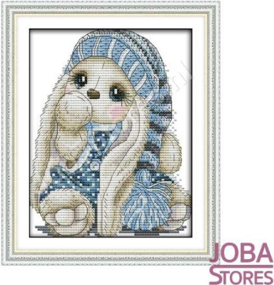 Borduur Pakket "JobaStores®" Konijntje 14CT Voorbedrukt (17x20cm)