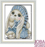 Borduur Pakket "JobaStores®" Konijntje 14CT Voorbedrukt (17x20cm)