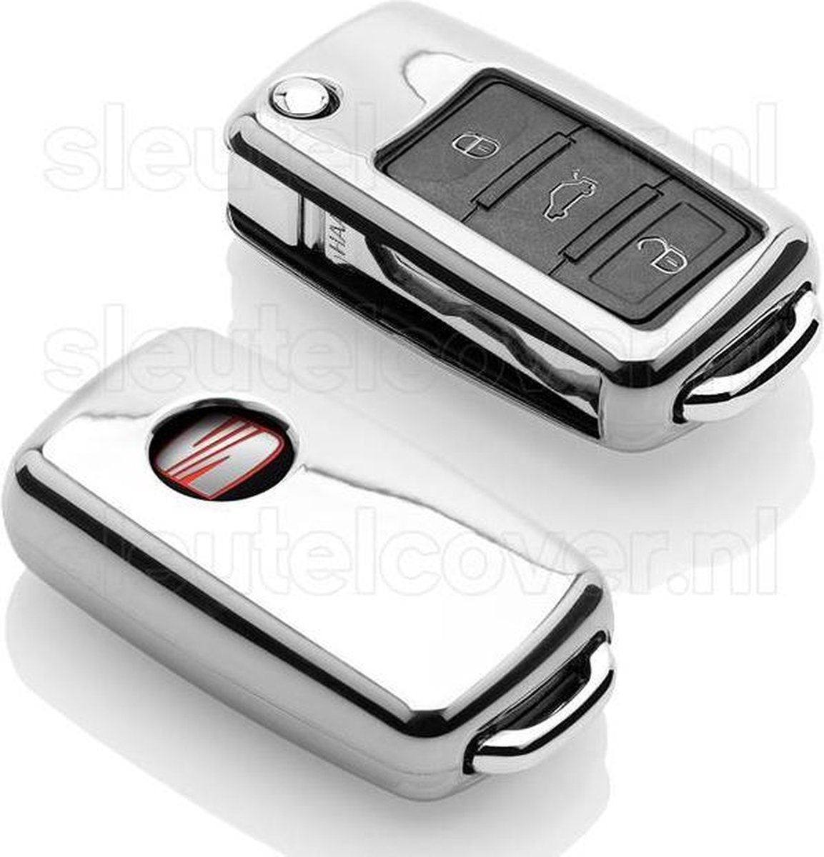 Seat SleutelCover - Chroom / TPU sleutelhoesje / beschermhoesje autosleutel