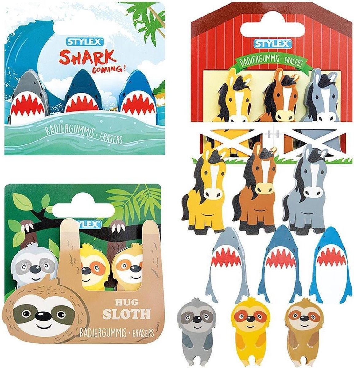 Stylex Gum Dieren 3st Ass.