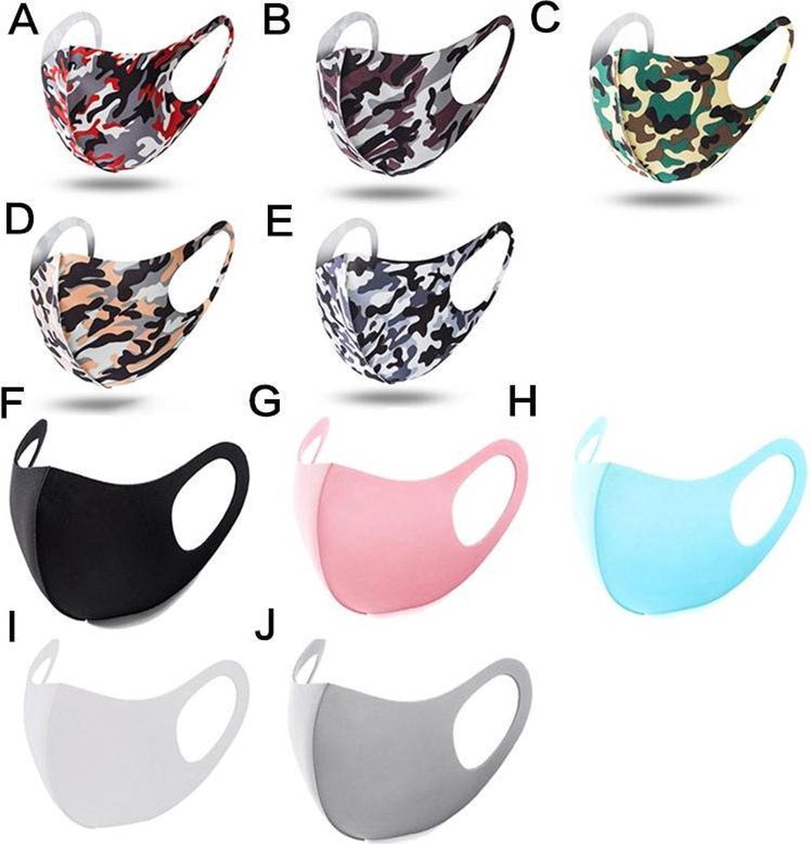 Mondkapje Wasbaar Mondmasker Mix kleuren Mondkapjes Niet-medisch - 10 stuks