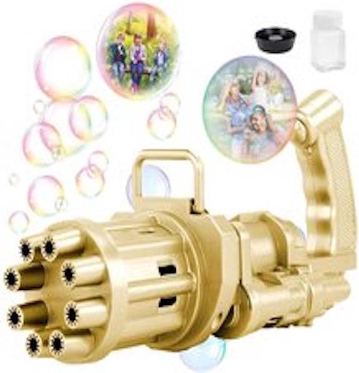 Gatling Electric Bubble Gun Goud - Bellenblaasmachine - Bellenblaas pistool - Bellenblaas - Bellenblaasmachine voor kinderen - bellenblazer - elektrische bellenblaas - GOUD