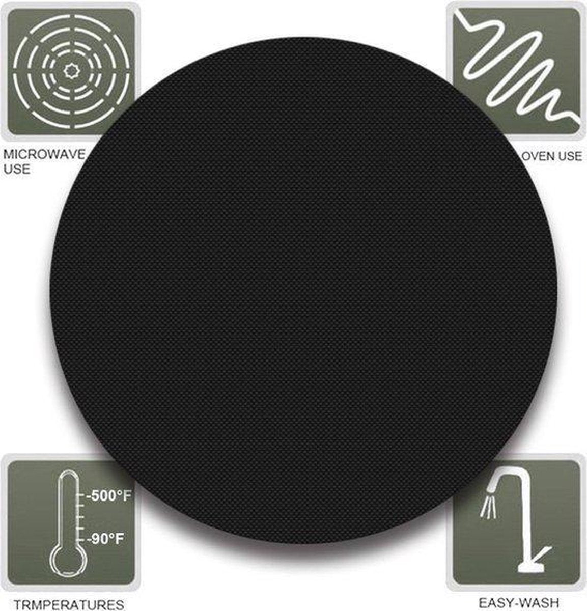 4 ronde BBQ grill matten - set van 4 - inclusief gratis siliconen bak kwast - maat 38 cm - grill mat - teflon - ronde grill mat - vis op de BBQ - BBQ mat rond