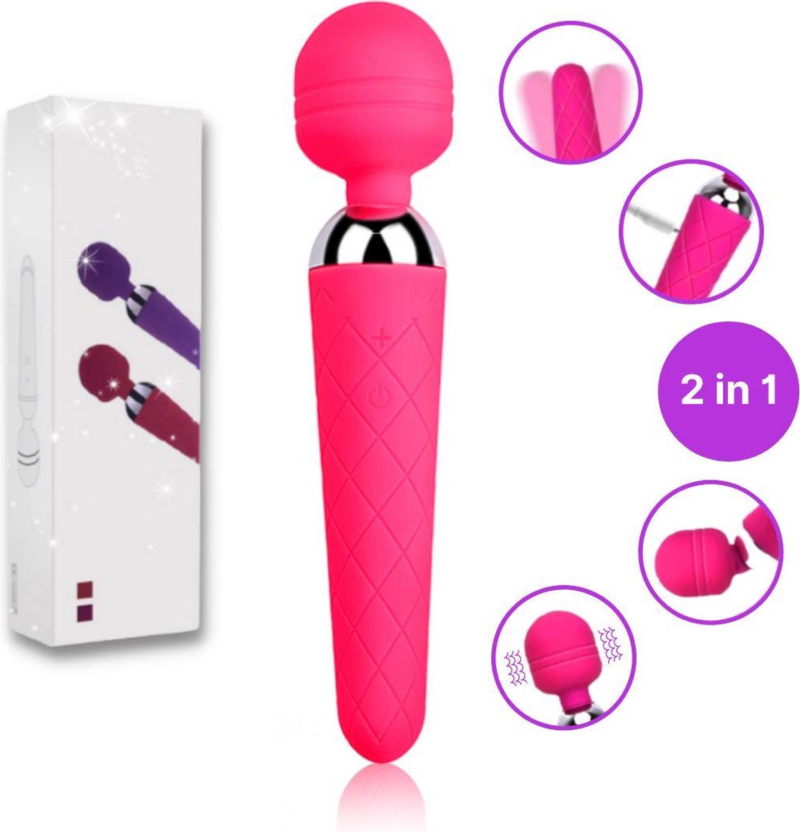 D-Lovely - Vibrator - Magic Wand - Vibrators voor vrouwen - Sex Toys - Clitoris stimulator - Wand vibrator - Seksspeeltjes - Massage - Roze