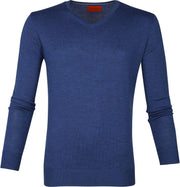 Suitable Merino Pullover Aron Blauw - maat XXL