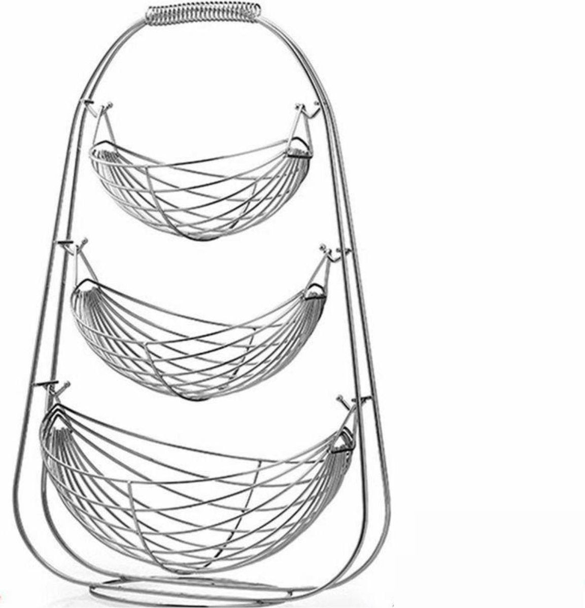 Grandecom® | Hang Fruitmand  | 3- laagse | Eten | Decoratie| Etagere | Modern | Decoratie | Woondecoratie