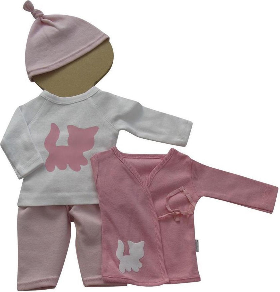 Amelius Meisjeskledingset - Wit / Babyroze - Maat 40