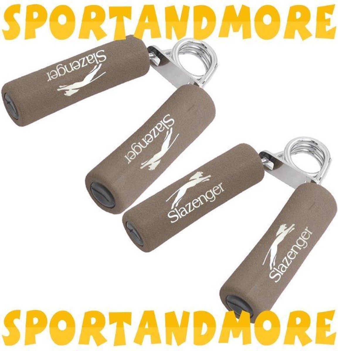 Slazenger - Set Handknijpers - Handknijper - 3 veren - Extra sterk - greeplengte ca. 8cm - licht grijs