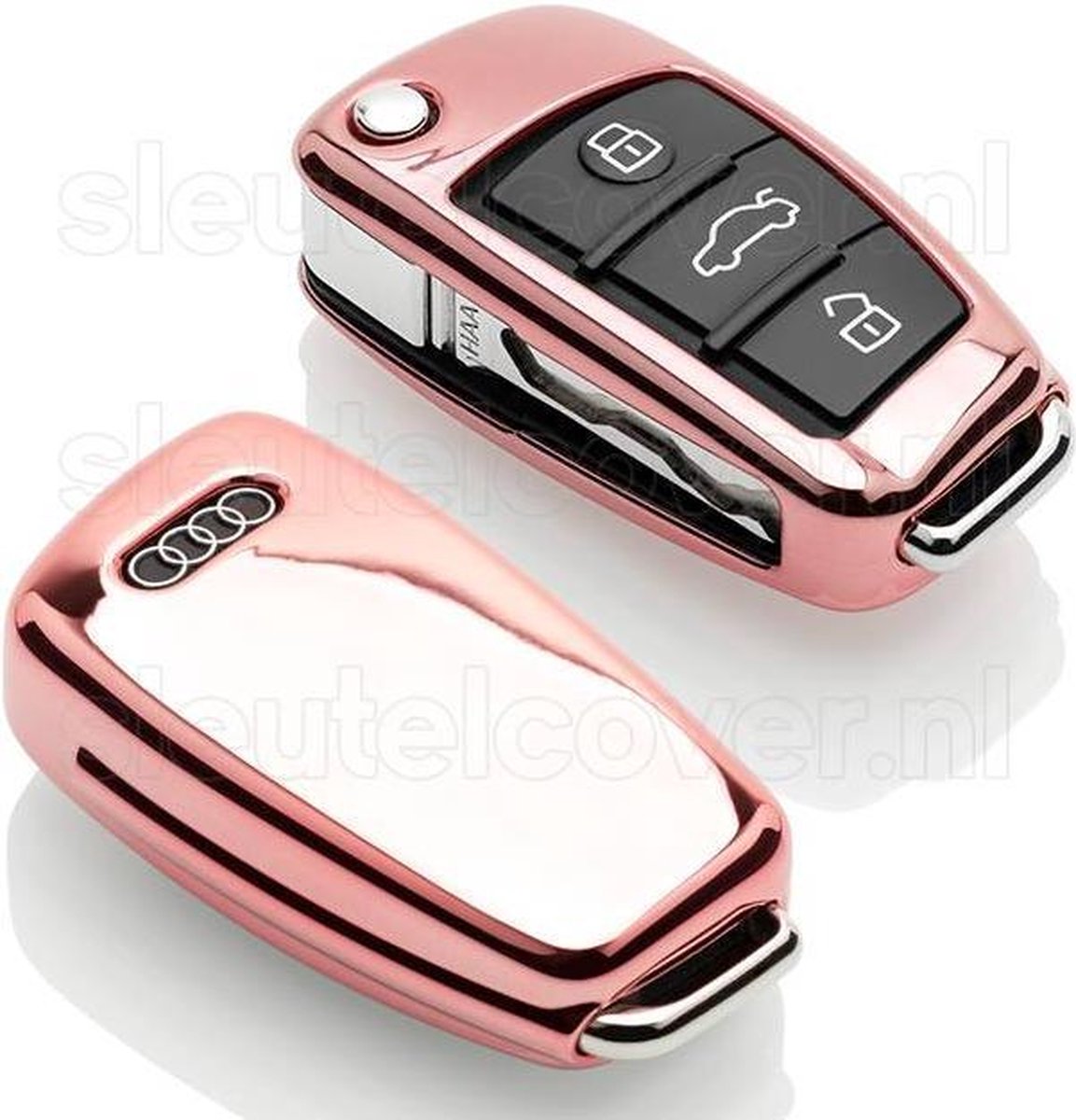Audi SleutelCover - Rose Goud / TPU sleutelhoesje / beschermhoesje autosleutel