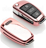 Audi SleutelCover - Rose Goud / TPU sleutelhoesje / beschermhoesje autosleutel