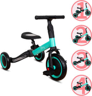 Billy 4-in-1 Kinderfietsje Fresa Turquoise