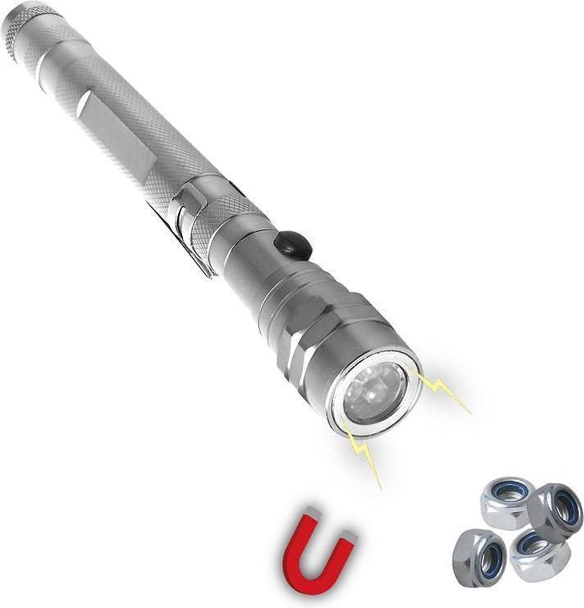 LED ZAKLAMP TELESCHOPISCH + MAGNEET