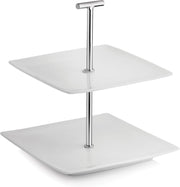 Yong Squito Serveertoren - 2-delig - 20 x 20 cm - Porselein - Wit