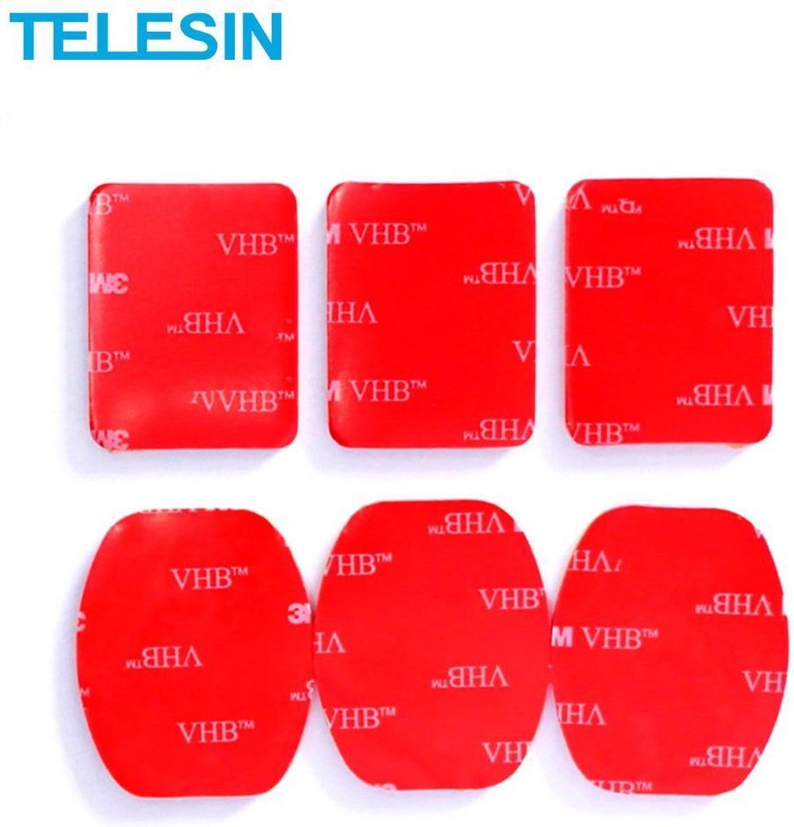 PRO SERIES 6 stuks 3M VHB Sticker Double Sticky Platte Gebogen Mount voor GoPro / DJI Osmo / Insta360 en Sports / Action Cameras