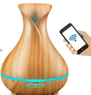 Arom Living Essential Oil Aroma Diffuser Etherische Oliën Verdamper Vernevelaar Luchtbevochtiger wifi smart APP 400ml Hout Look Light wood 