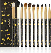 Dermarolling 10-Delige Zwart & Gele Make Up Kwasten Set P1005