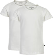 Minymo T-shirt Meisjes Katoen/elastaan Wit 2 Stuks Maat 104