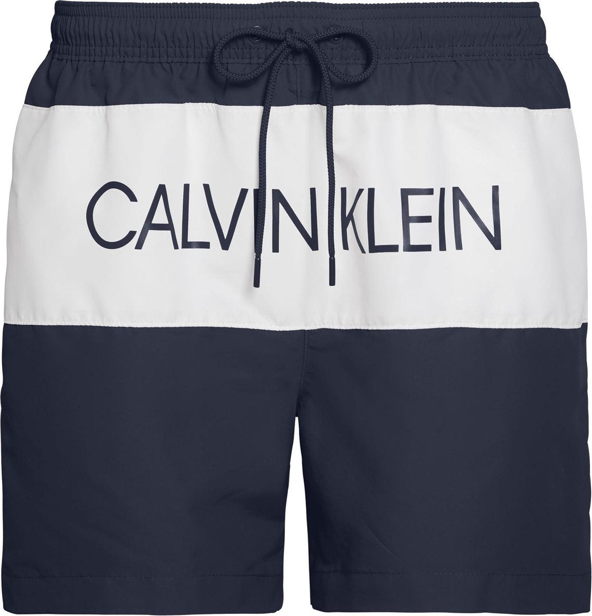 Calvin Klein Medium Drawstring  Sportzwembroek - Maat L  - Mannen - navy/wit