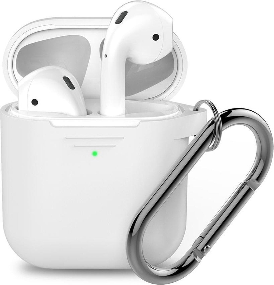 KeyBudz Podskinz Keychain cover voor Airpods oplaadcase - White