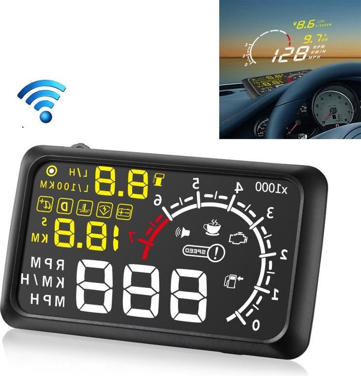 X3 Bluetooth 5.5 inch auto OBDII / EUOBD HUD voertuig gemonteerde head-up weergave beveiligingssysteem