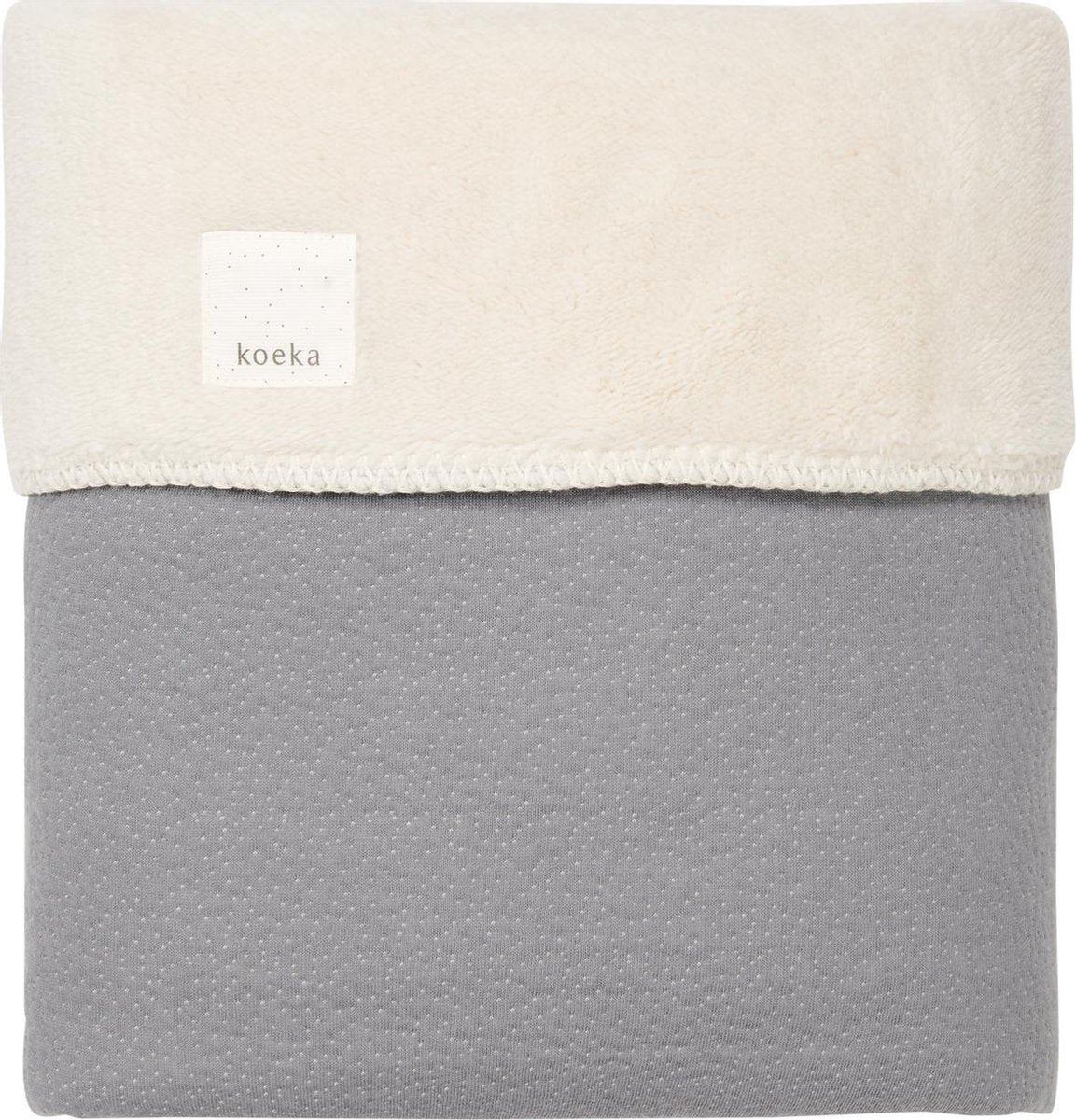 Koeka Wiegdeken teddy Riga - steel grey 75x100cm