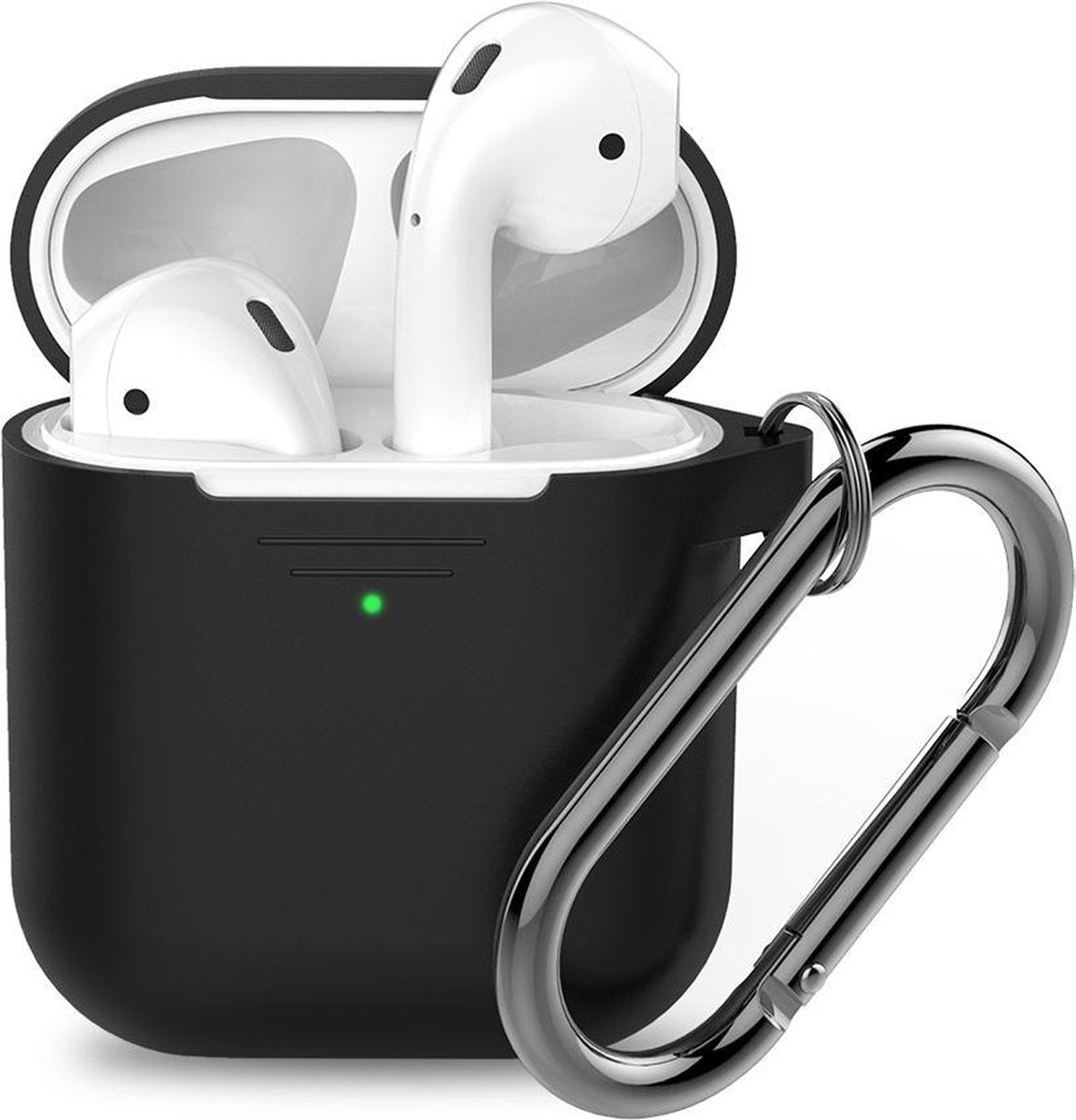 KeyBudz Podskinz Keychain cover voor Airpods oplaadcase - Black