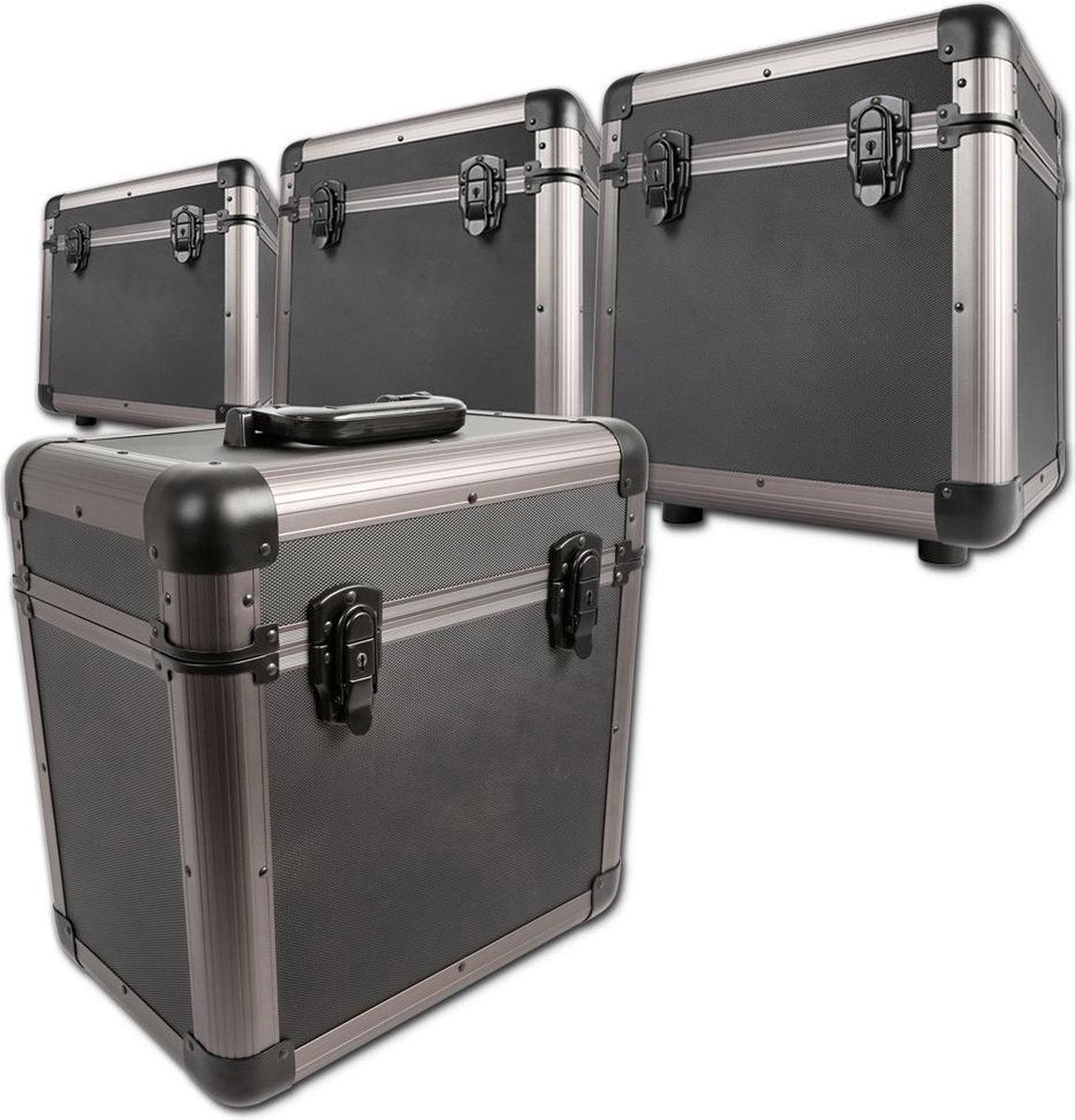 Platenkoffer - Set van 4 Power Dynamics RC80 platenkoffers voor 240 platen (12) - Titanium