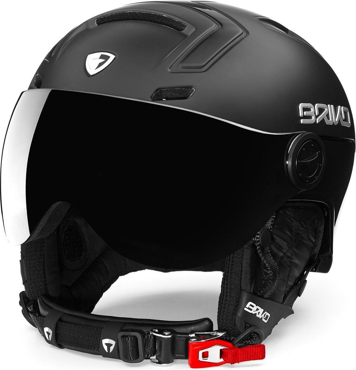 Briko Stromboli Visor Photo Ski helmet MATT SHINY BLACK - Maat XL