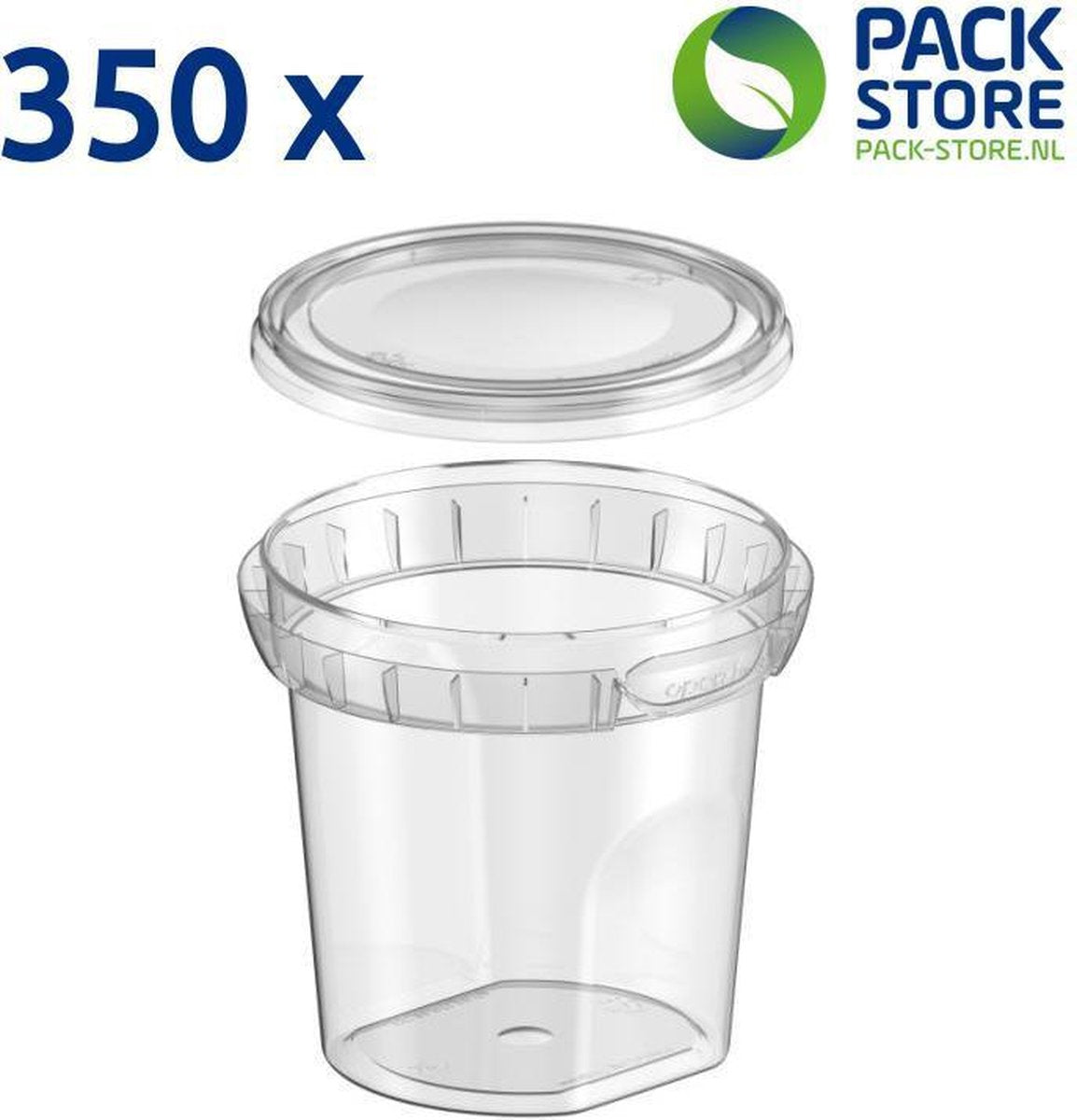 350 x Ronde 'on-the-go' bekers met deksel (250ml) - Transparant - Geschikt voor diepvries
