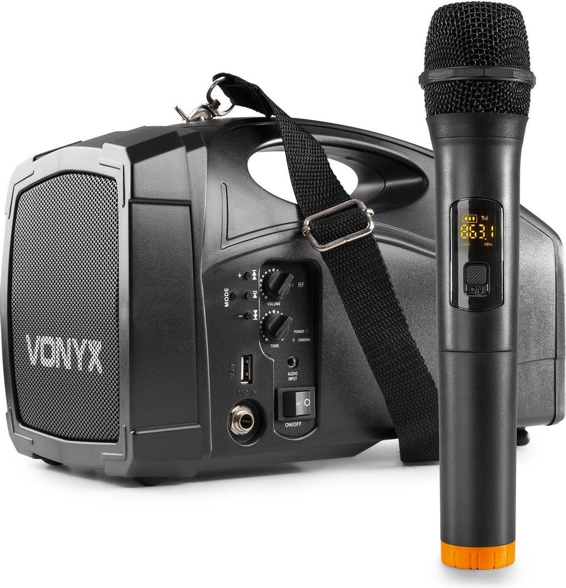 Portable speaker - Vonyx ST014 draagbaar omroepsyteem met draadloze handmicrofoon