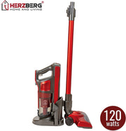 Herzberg: 2 in 1 Krachtige Draadloze Stofzuiger - Stofzuiger Zonder Zak - HEPA Filter - 120W - Oplaadpunt - 2 in 1 Ontwerp - 2200 mAh - 80db Geluidsarm Ontwerp
