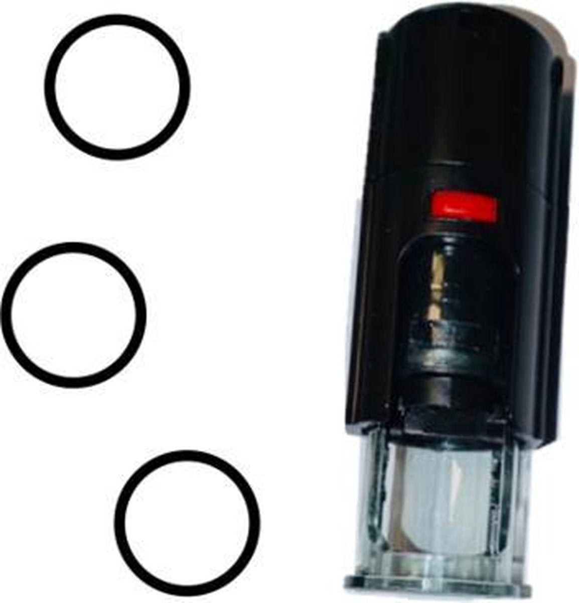 Stempel of Stempeltje van een Rondje met 10mm rond met zwarte inkt