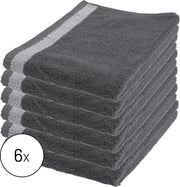 Byrklund Set Donker Grijs - 6x Keukendoek 50x50cm